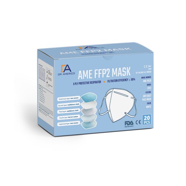 Ame FFP2 Mask with CE Without Valve 20pcs